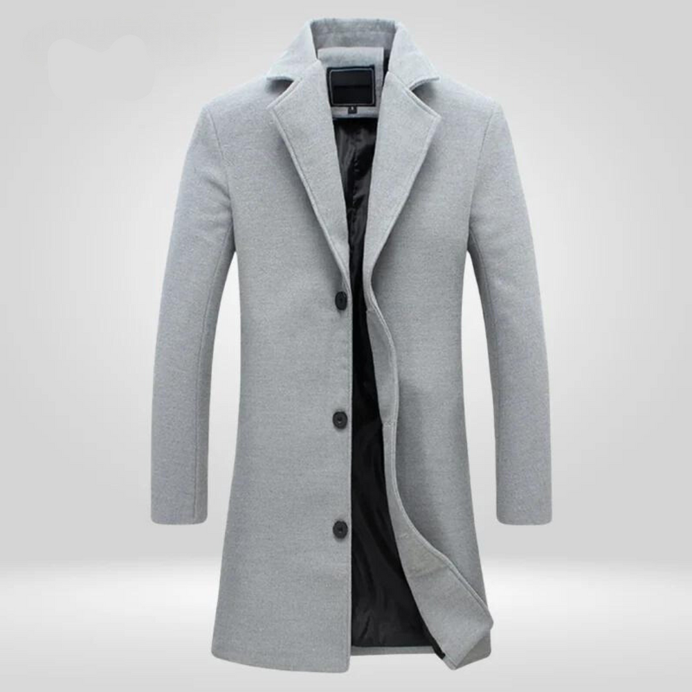 Herren eleganter Mantel zeitlos für Herbst in Grau
