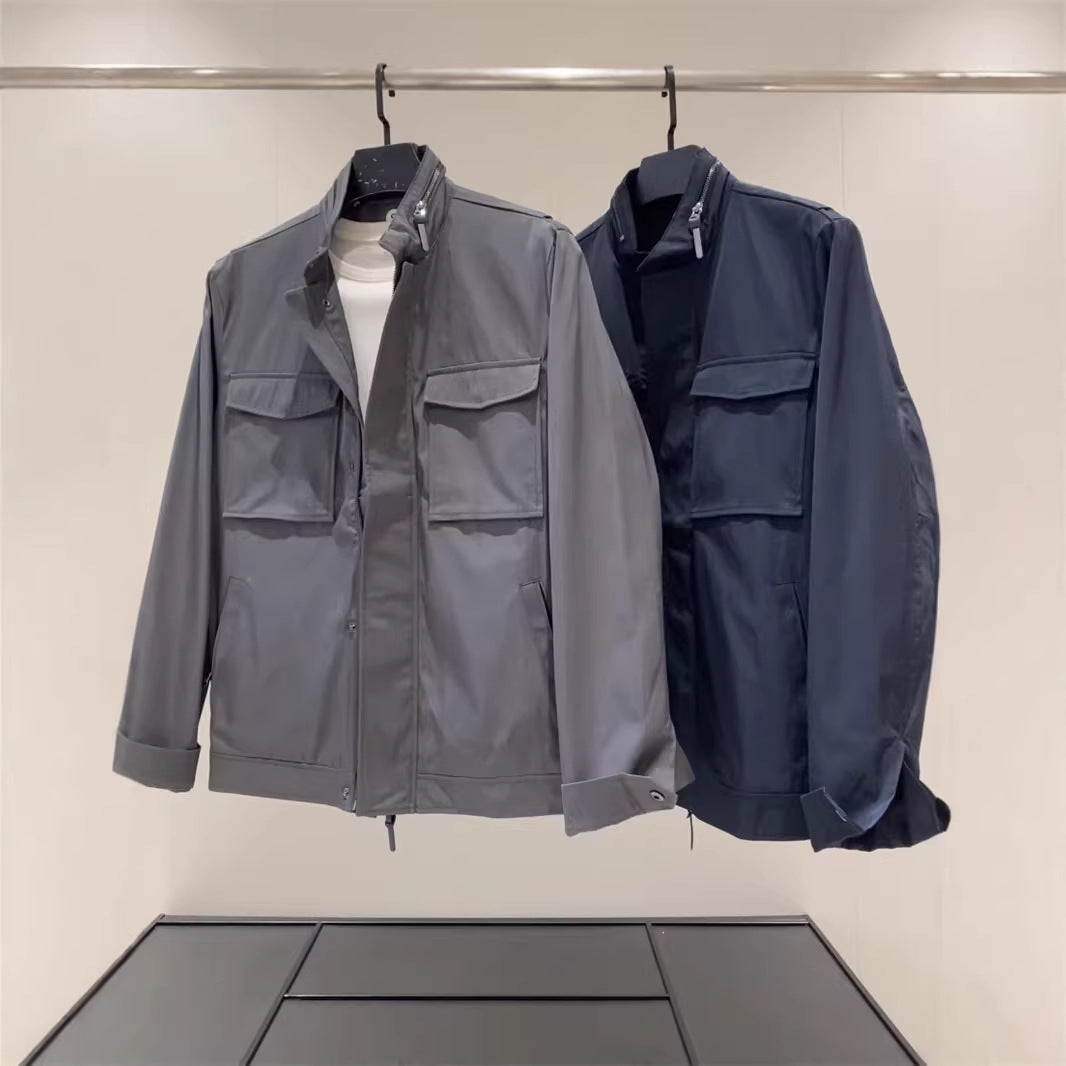 Herren Fieldjacke im modernen Utility-Stil in Grau