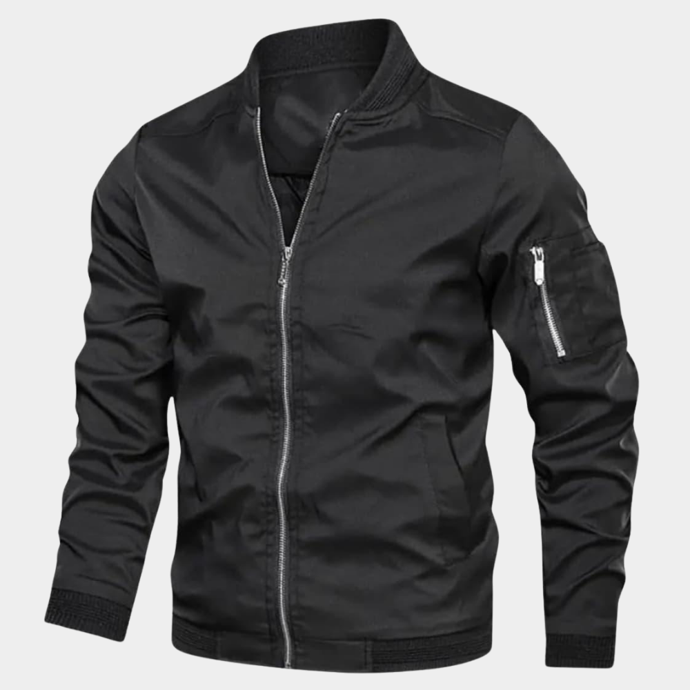 Herren Jacke im Casual-Stil für Herbst in Schwarz
