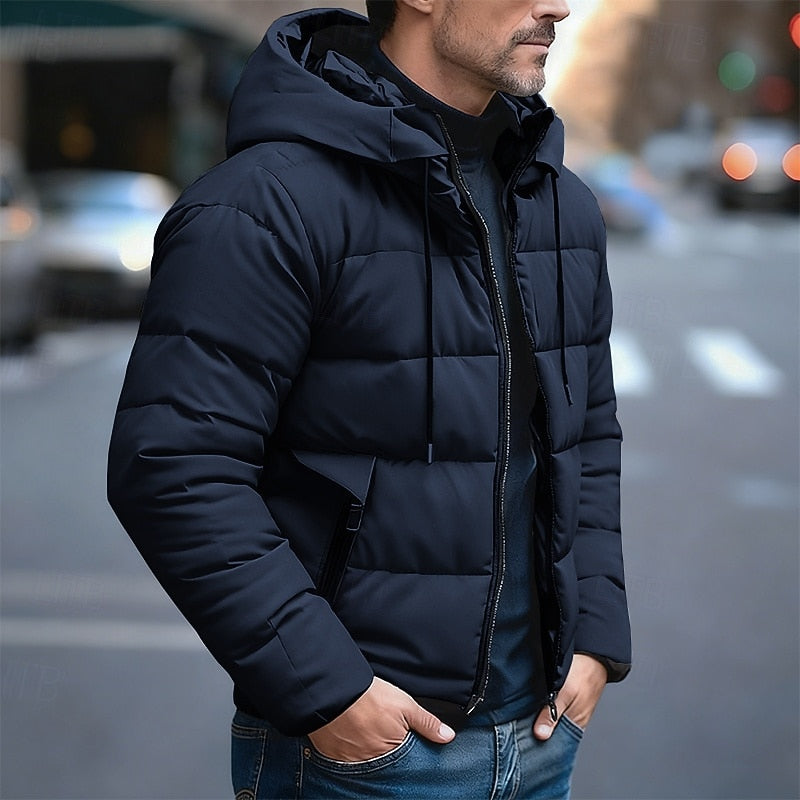 Herren Jacke mit Kapuze für Herbst in Blau