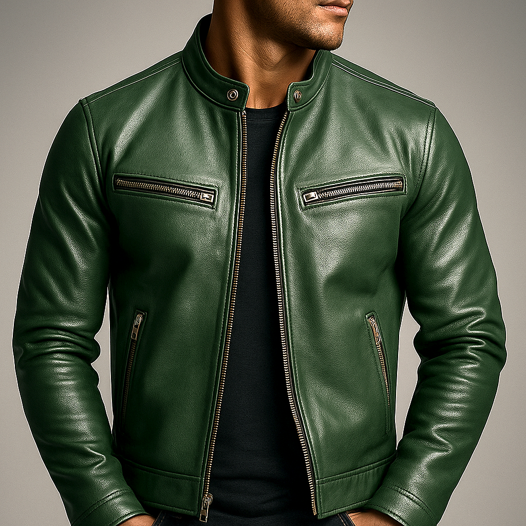 Herren Jacke mit Ledernähten im Blazer-Schnitt (7)