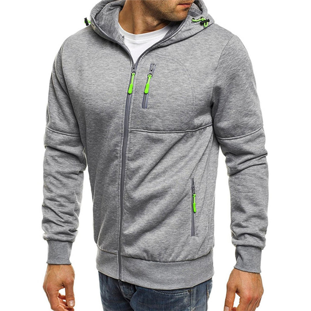 Herren Jacke mit Reißverschluss für Herbst in Hellgrau