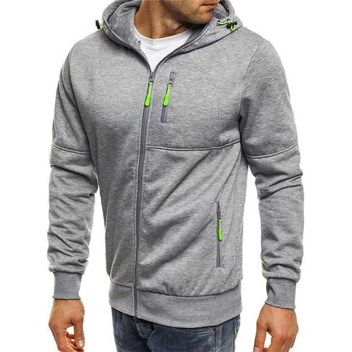 Herren Jacke mit Reißverschluss für Herbst in Hellgrau