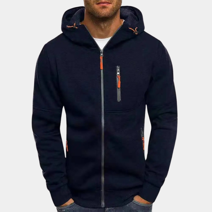 Herren Jacke mit Reißverschluss für Herbst in Marineblau