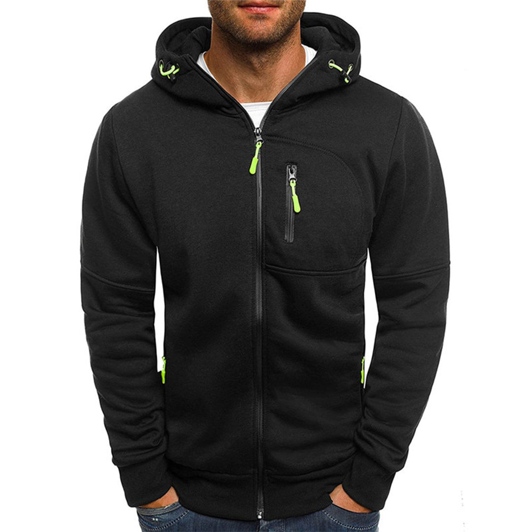Herren Jacke mit Reißverschluss für Herbst in Schwarz
