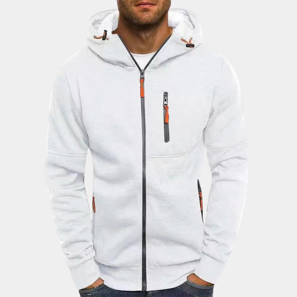 Herren Jacke mit Reißverschluss für Herbst in Weiß