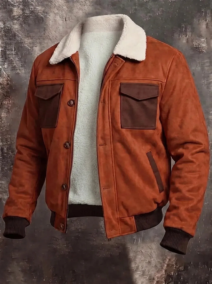 Herren Jacke mit Sherpa-Fütterung im Vintage-Stil (5)