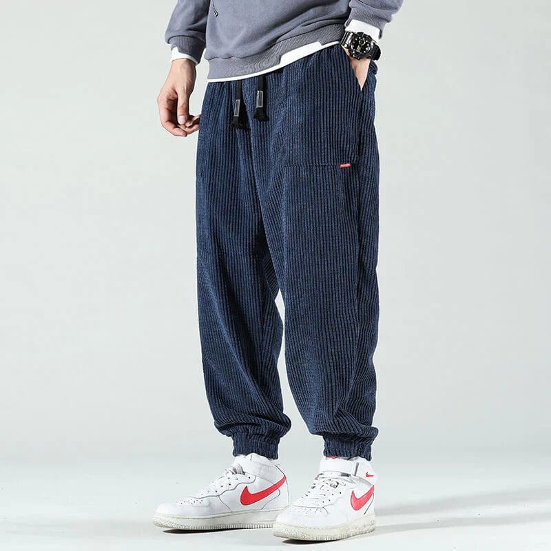 Herren Jogginghose mit modernem Tapered-Schnitt in Dunkelblau