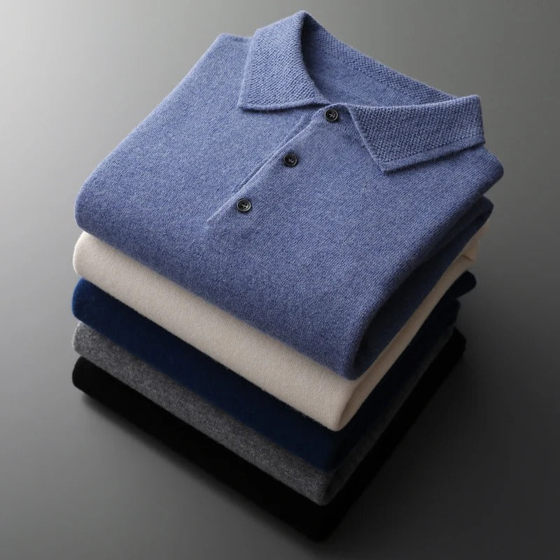 Herren Kaschmir Business Pullover Polostil (10)