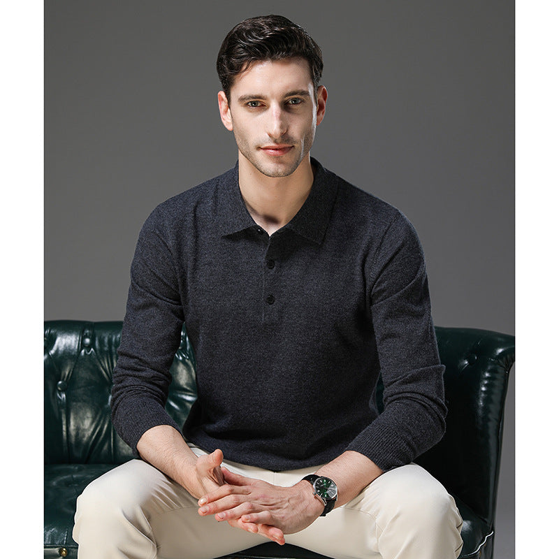 Herren Kaschmir Business Pullover Polostil (15)