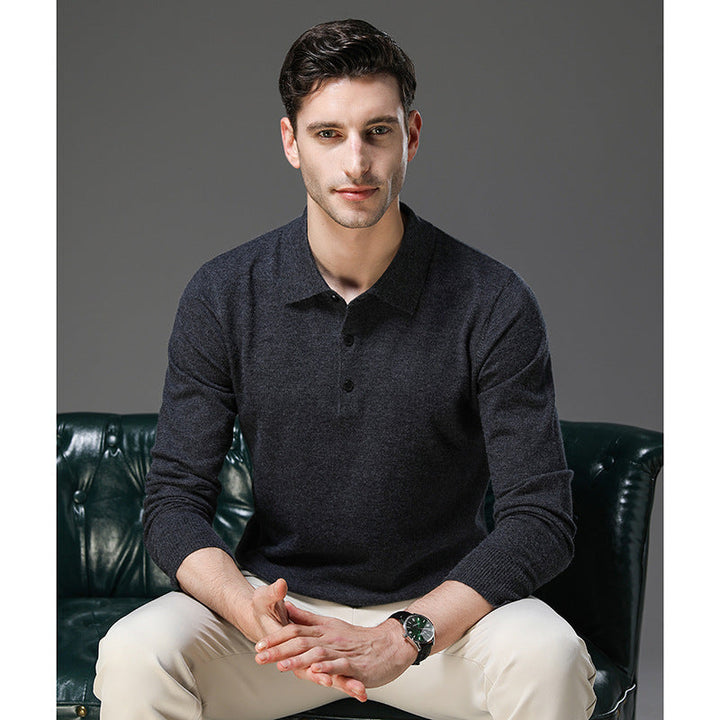Herren Kaschmir Business Pullover Polostil (15)