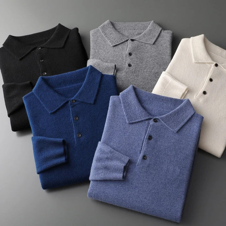 Herren Kaschmir Business Pullover Polostil (5)