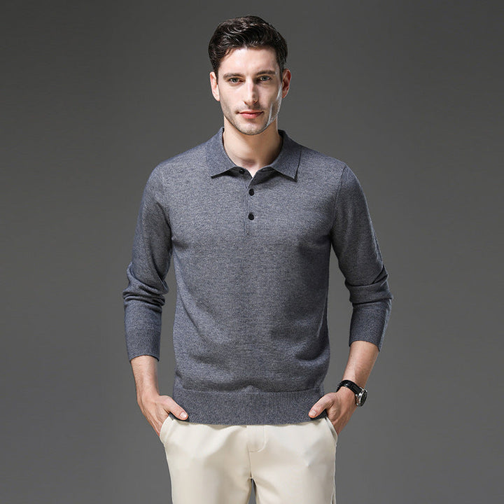 Herren Kaschmir Business Pullover Polostil (6)