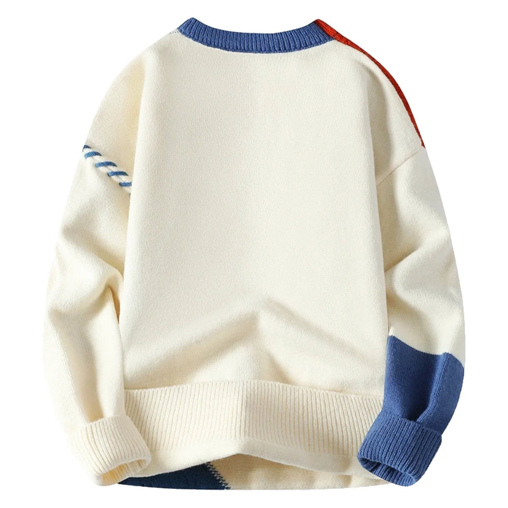 Herren Kunstvoller Patchwork Pullover für Herbst (2)