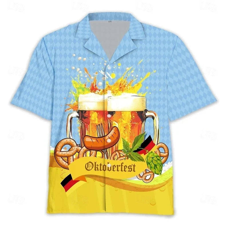 Herren Kurzarm Hemd im Oktoberfest Stil (2)
