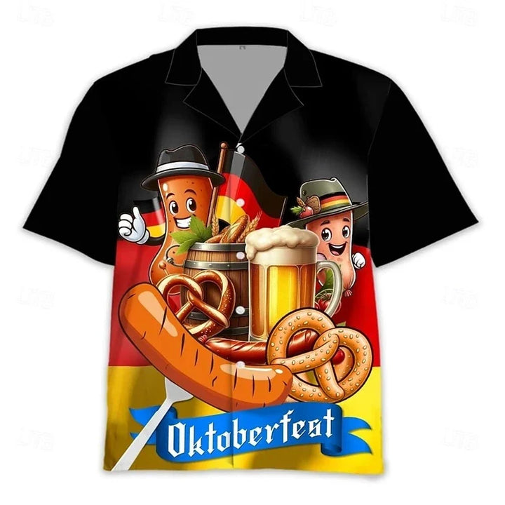 Herren Kurzarm Hemd im Oktoberfest Stil (3)