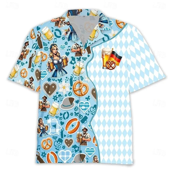 Herren Kurzarm Hemd im Oktoberfest Stil (4)