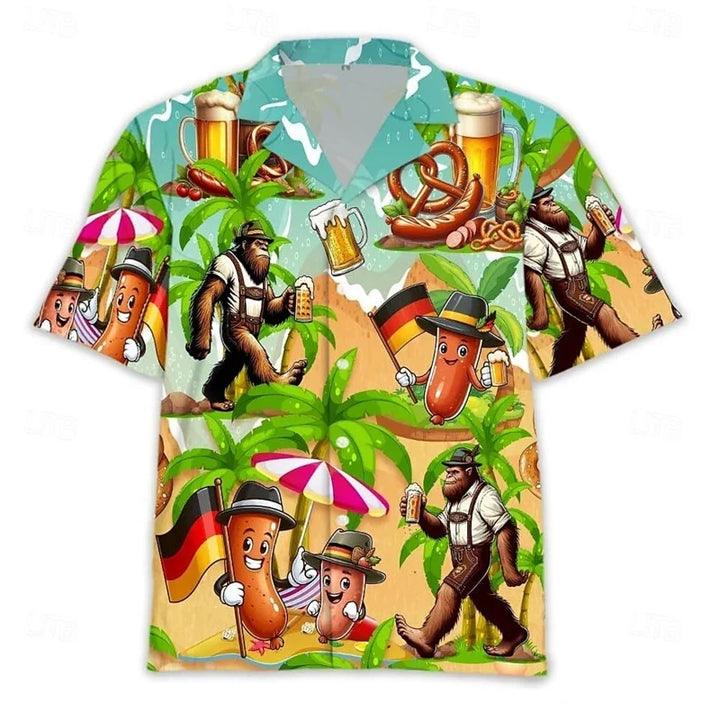 Herren Kurzarm Hemd im Oktoberfest Stil (8)