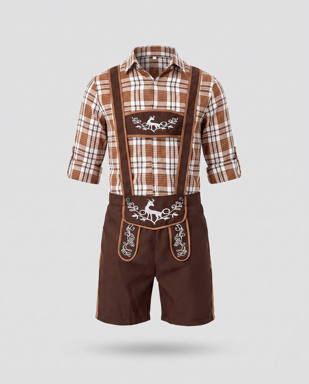Herren Lederhose Oktoberfest im Trachtenstil in Braun