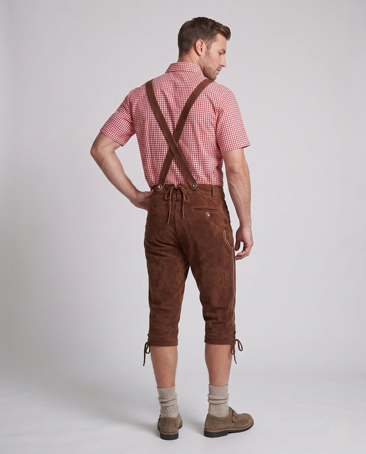 Herren Lederhose zum Oktoberfest mit Stickerei (3)