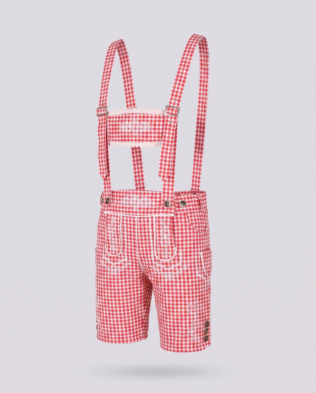Herren Lederhose zum Oktoberfest mit Stickerei in Rosa