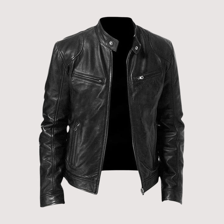 Herren Lederjacke elegant für den Herbst in Schwarz