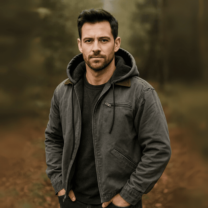 Herren Lederjacke im Urban-Stil mit Kapuze (6)