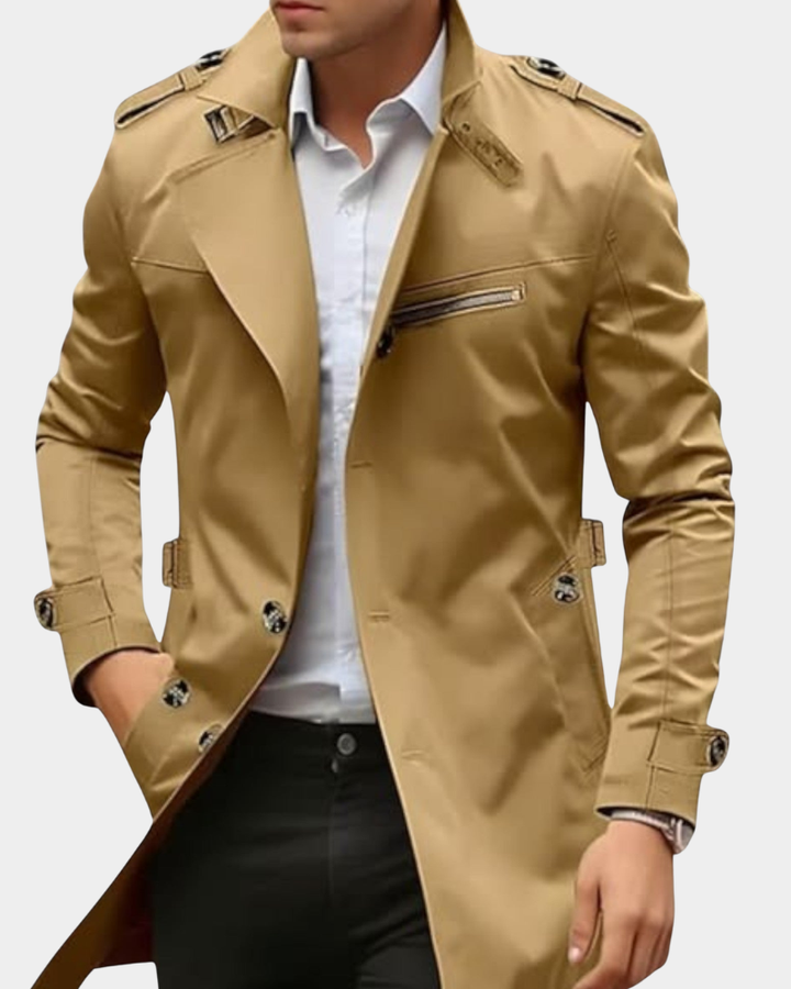 Herren leichte Daunenjacke zum Alltag in Dunkelbeige