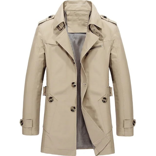 Herren Mantel für Herbst und Outdoor in Beige