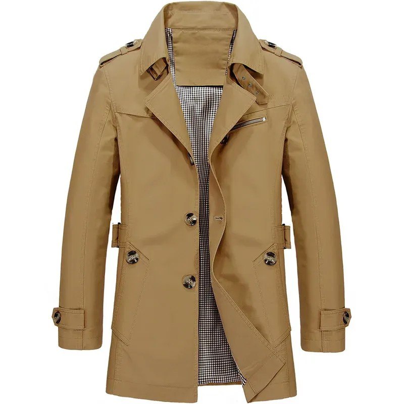 Herren Mantel für Herbst und Outdoor in Braun
