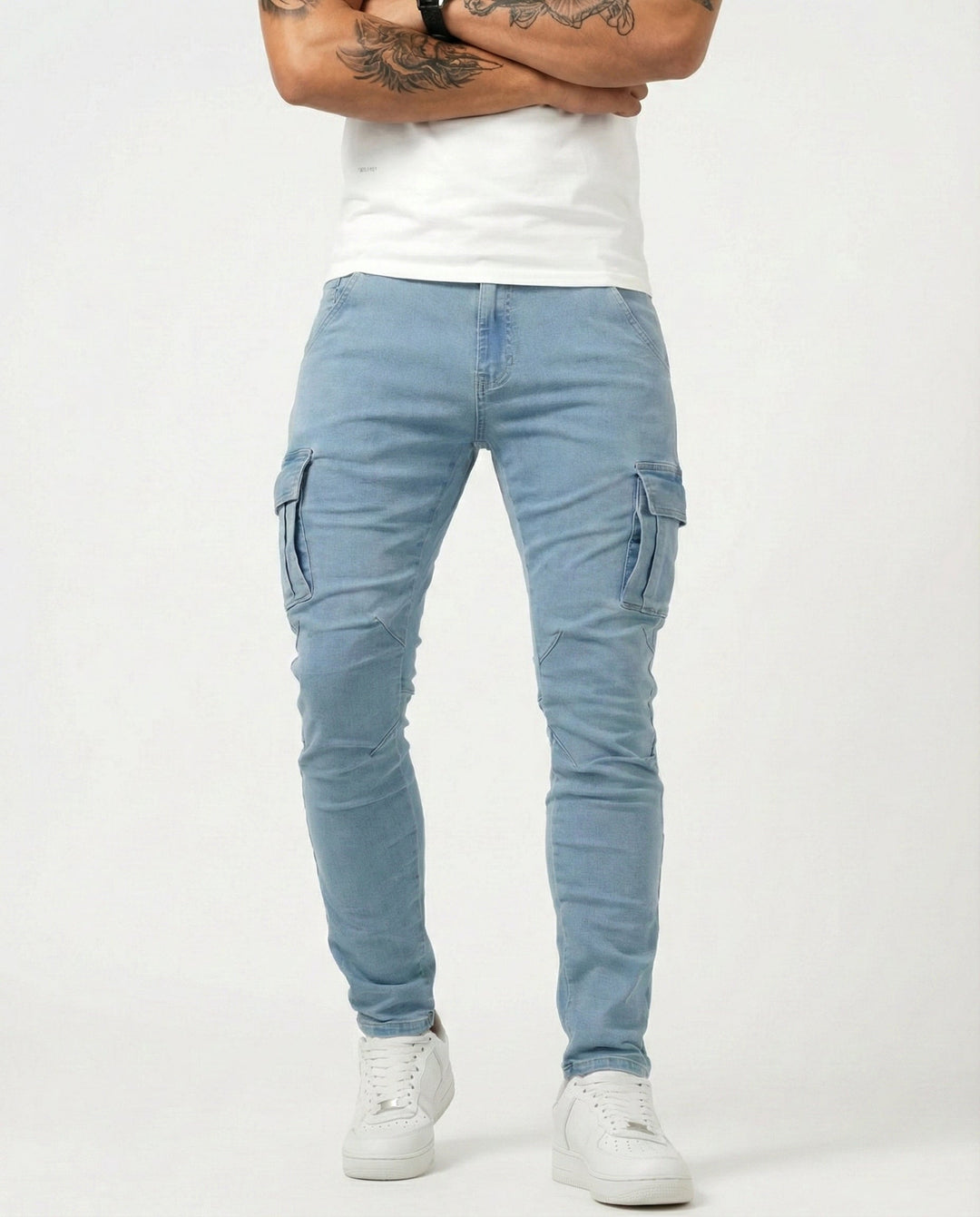 Herren Moderne Elastische Cargo-Hose Slim