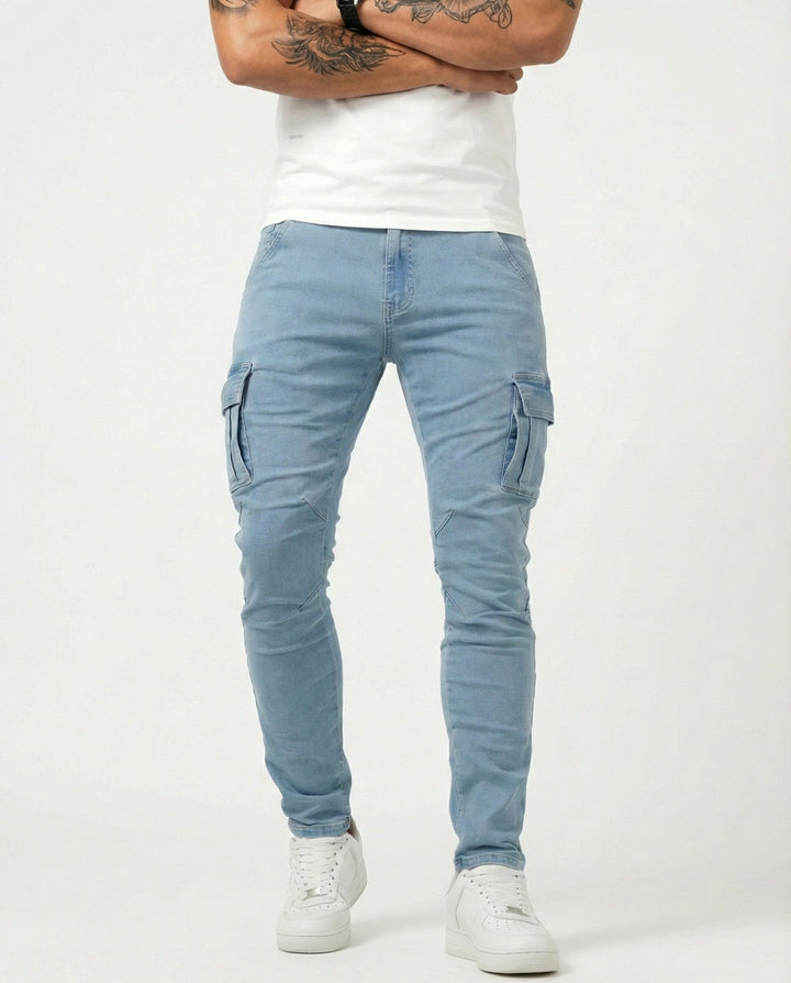 Herren Moderne Elastische Cargo-Hose Slim