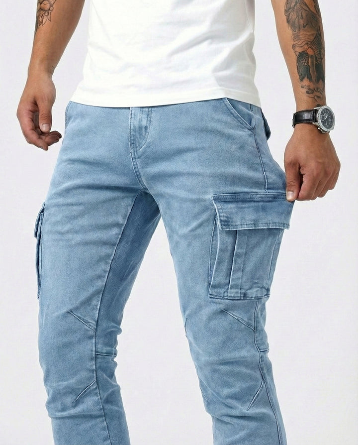 Herren Moderne Elastische Cargo-Hose Slim (3)