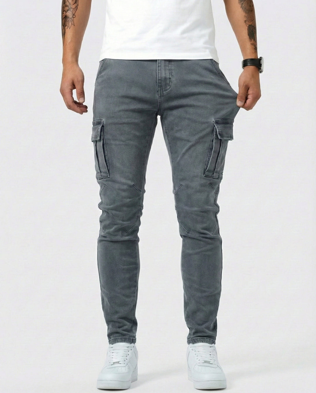 Herren Moderne Elastische Cargo-Hose Slim (6)