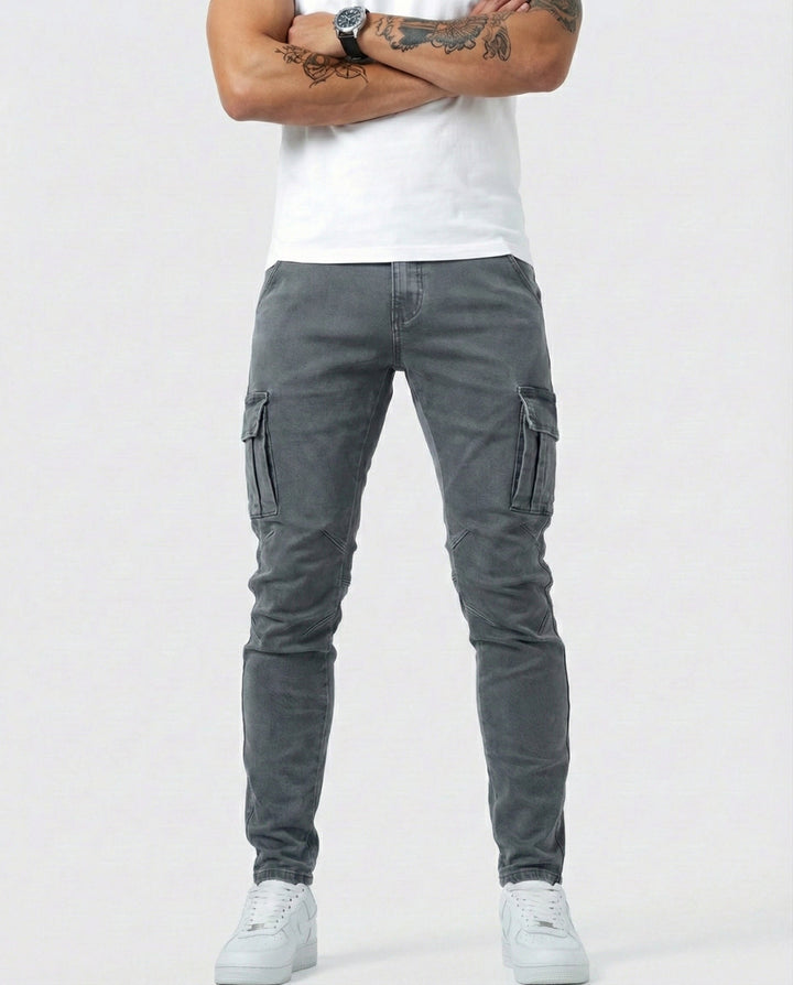 Herren Moderne Elastische Cargo-Hose Slim (8)