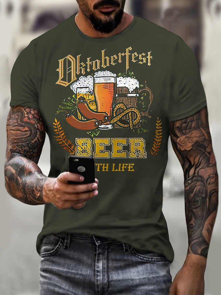 Herren Oktoberfest Print-Shirt im Lässigen Stil