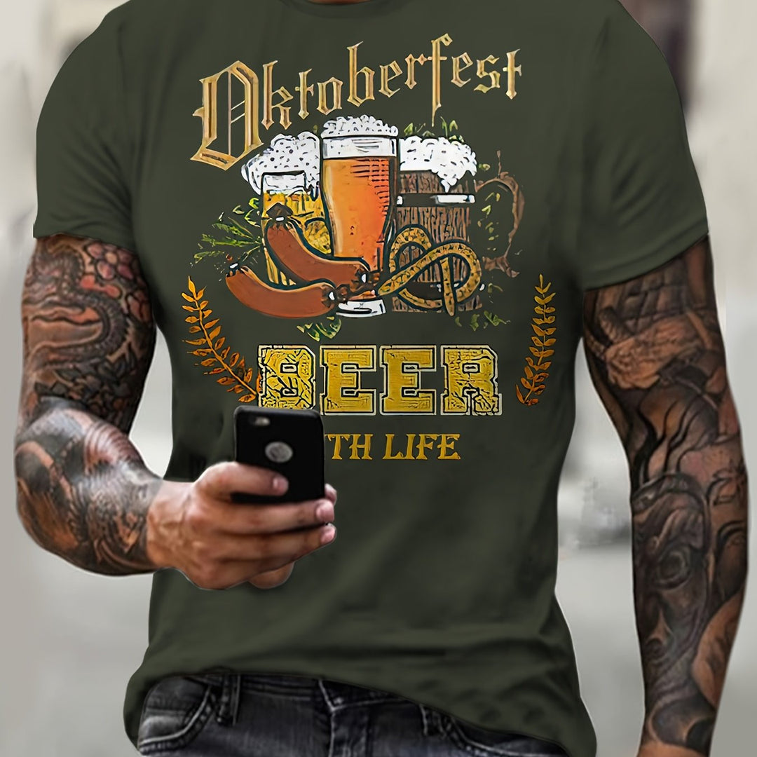 Herren Oktoberfest Print-Shirt im Lässigen Stil (6)