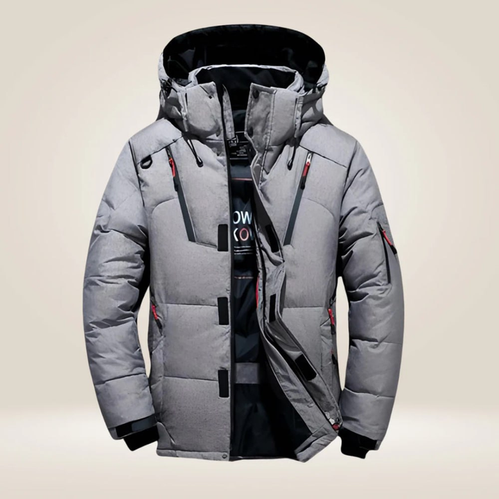 Herren Parka schwarz wetterfest für Herbst in Grau