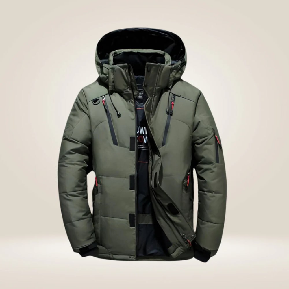 Herren Parka schwarz wetterfest für Herbst in Grün
