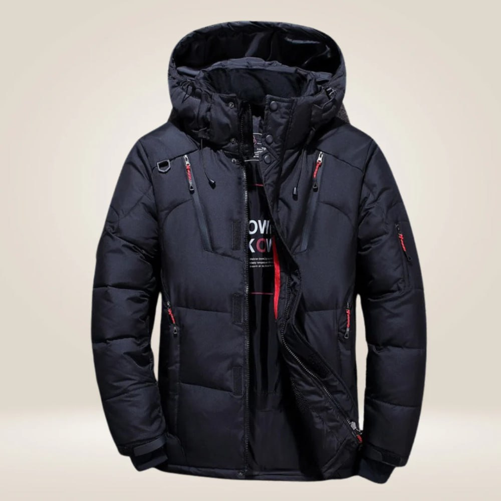 Herren Parka schwarz wetterfest für Herbst in Schwarz