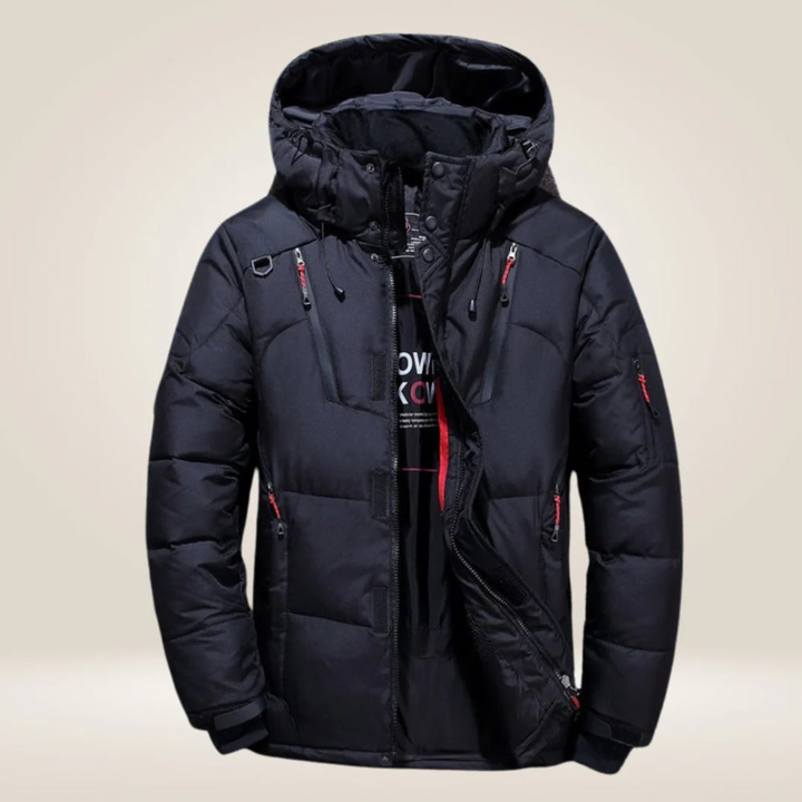 Herren Parka schwarz wetterfest für Herbst in Schwarz