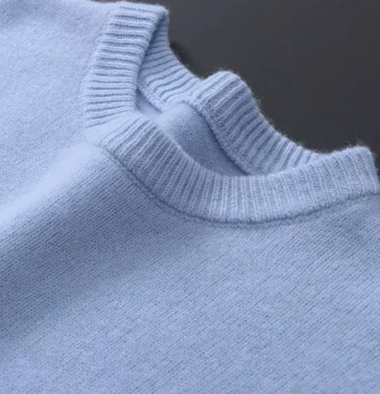 Herren Pullover aus Mohair mit geometrischem Muster in Blau 2