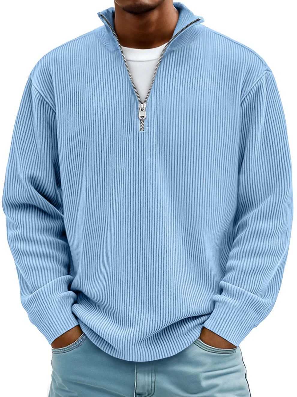 Herren Pullover im modernen Schnitt für Herbst in Blau