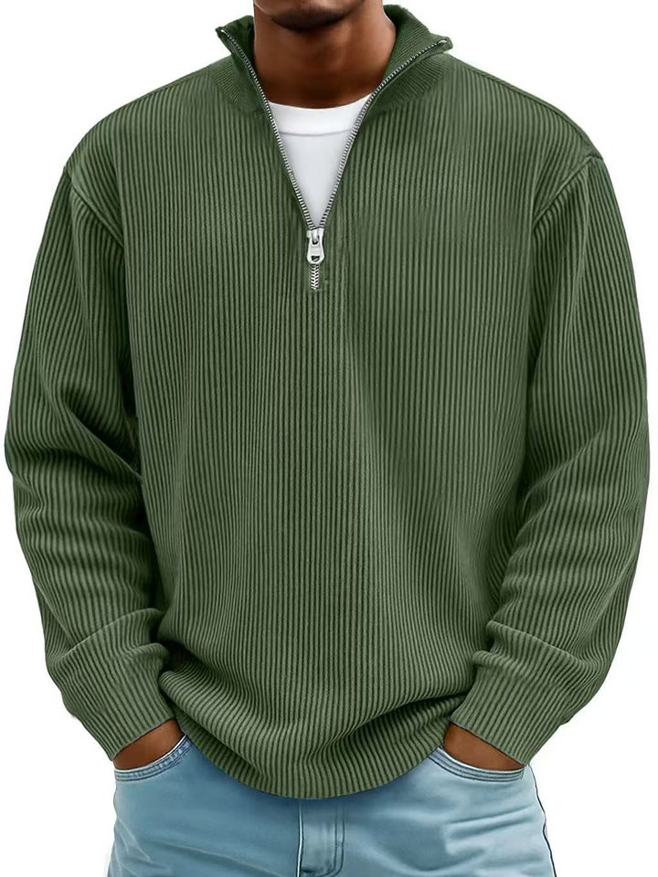 Herren Pullover im modernen Schnitt für Herbst in Olivgrün