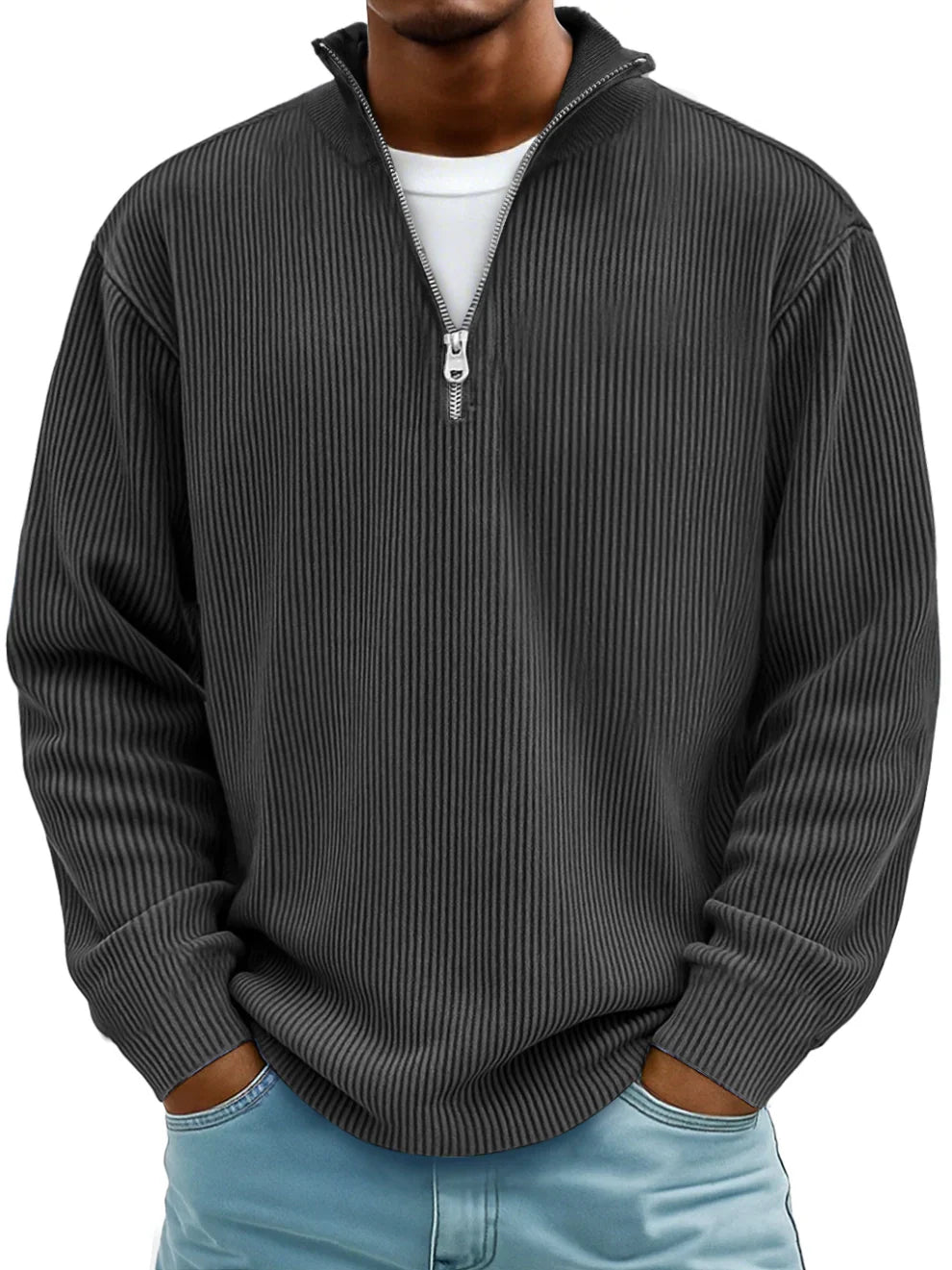 Herren Pullover im modernen Schnitt für Herbst in Schwarz