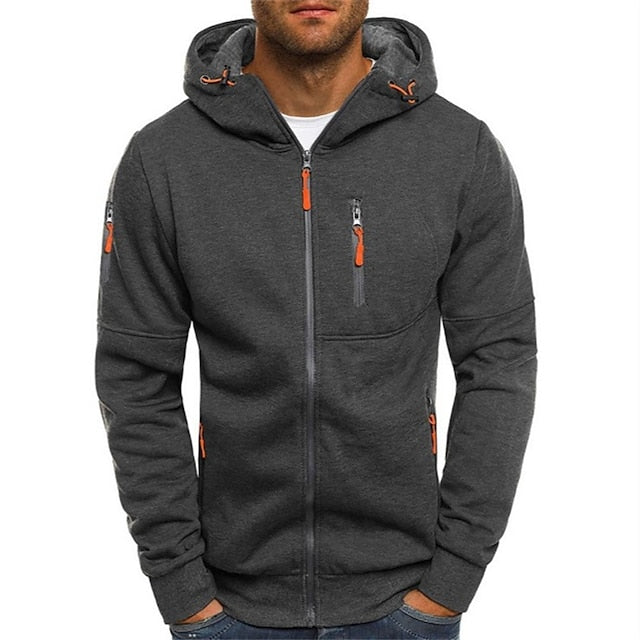 Herren Pullover mit Kapuze für Herbst in Dunkelgrau