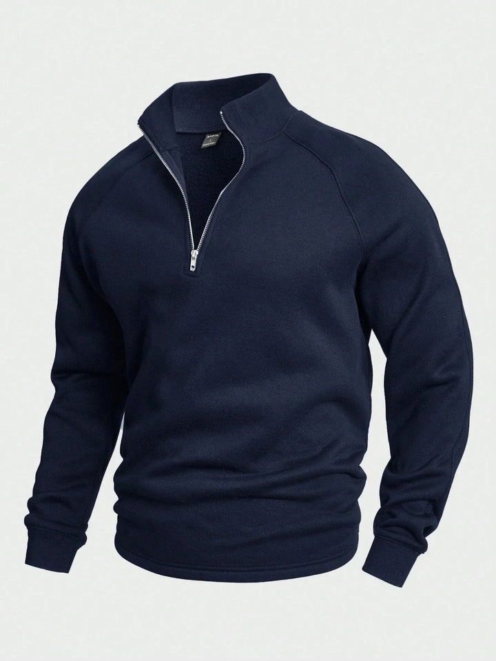 Herren Pullover mit Reißverschluss für Herbst in Dunkelblau