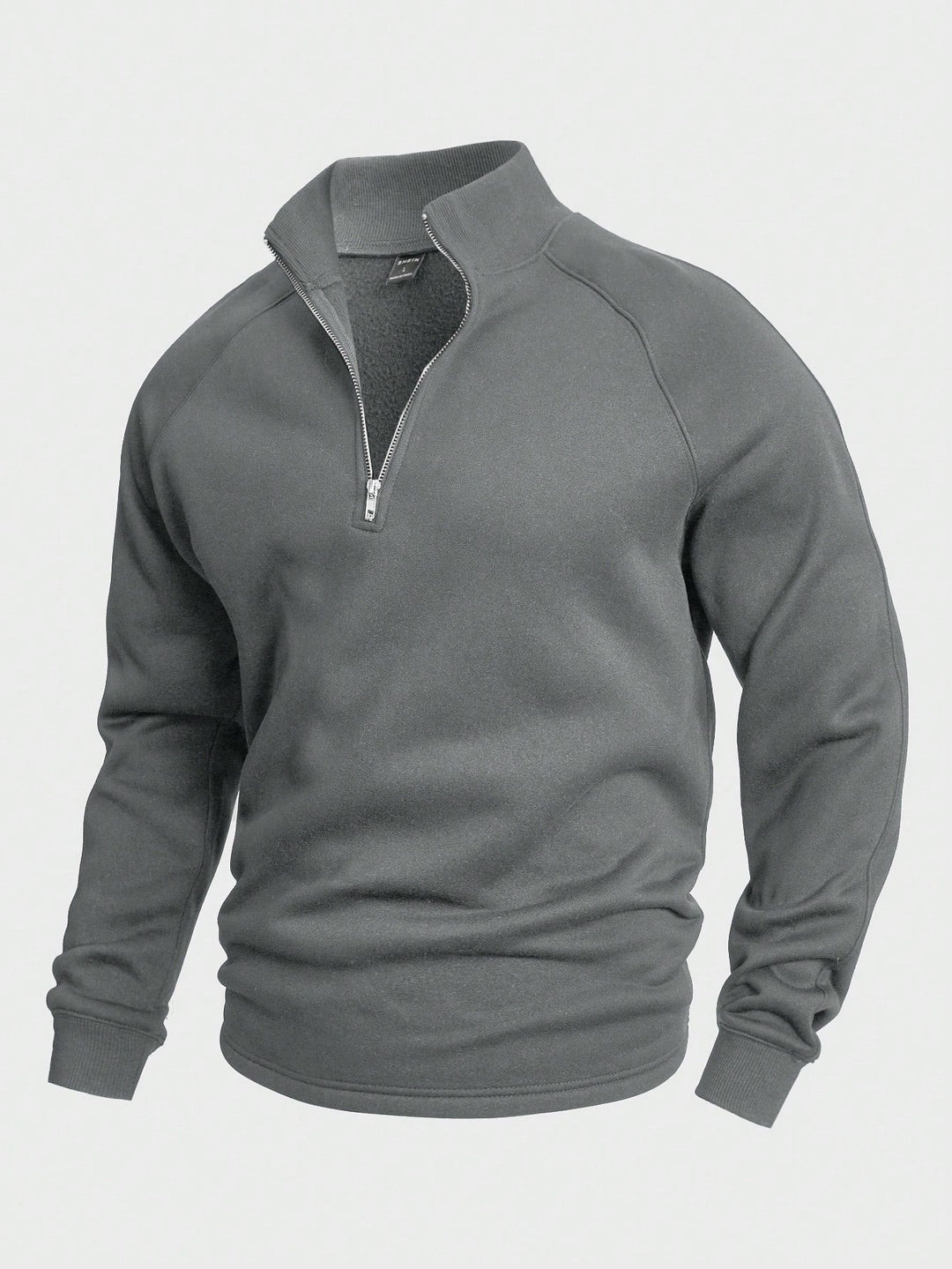 Herren Pullover mit Reißverschluss für Herbst in Grau