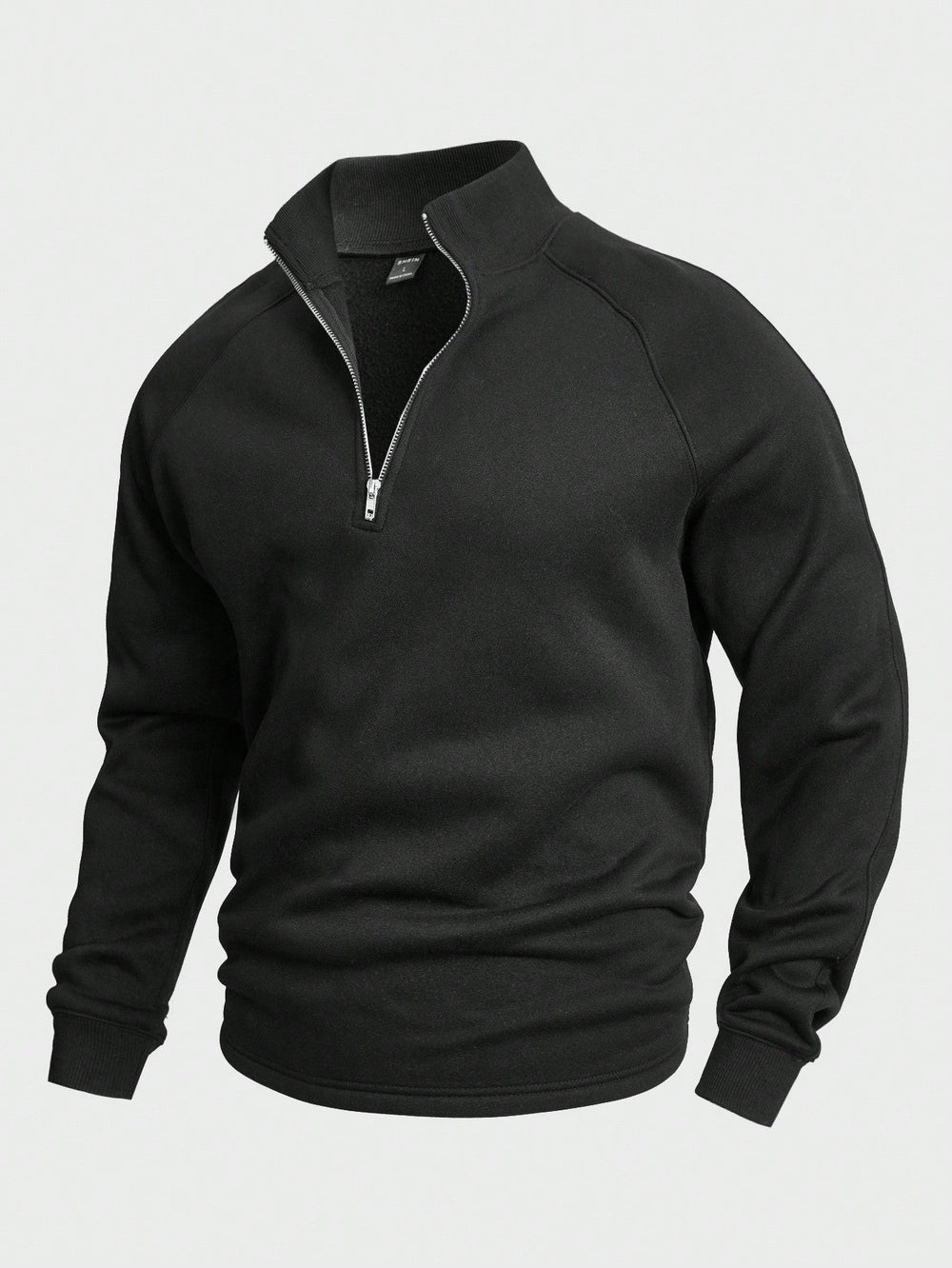 Herren Pullover mit Reißverschluss für Herbst in Schwarz