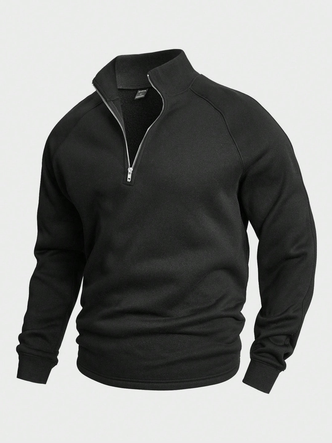 Herren Pullover mit Reißverschluss für Herbst in Schwarz